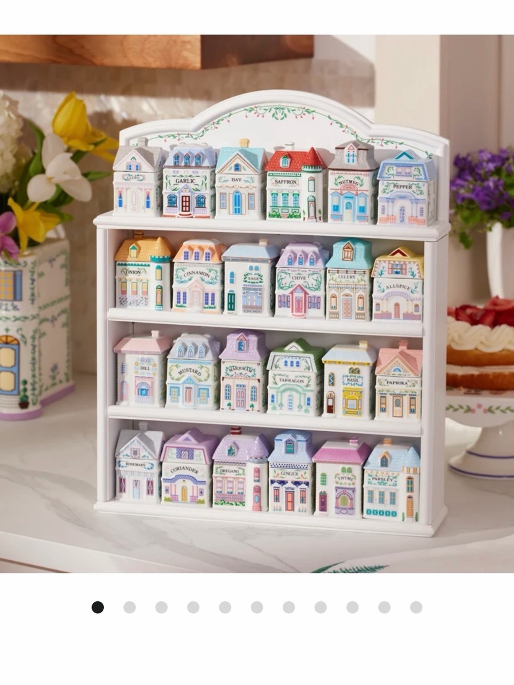 Lenox Ceramic Miniature Spice Village Set in Pastel Colors